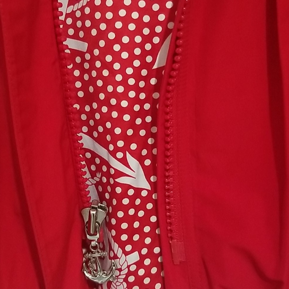 SOLD Betsey Johnson Red Nautical Windbreaker Jacket - Picture 4 of 8